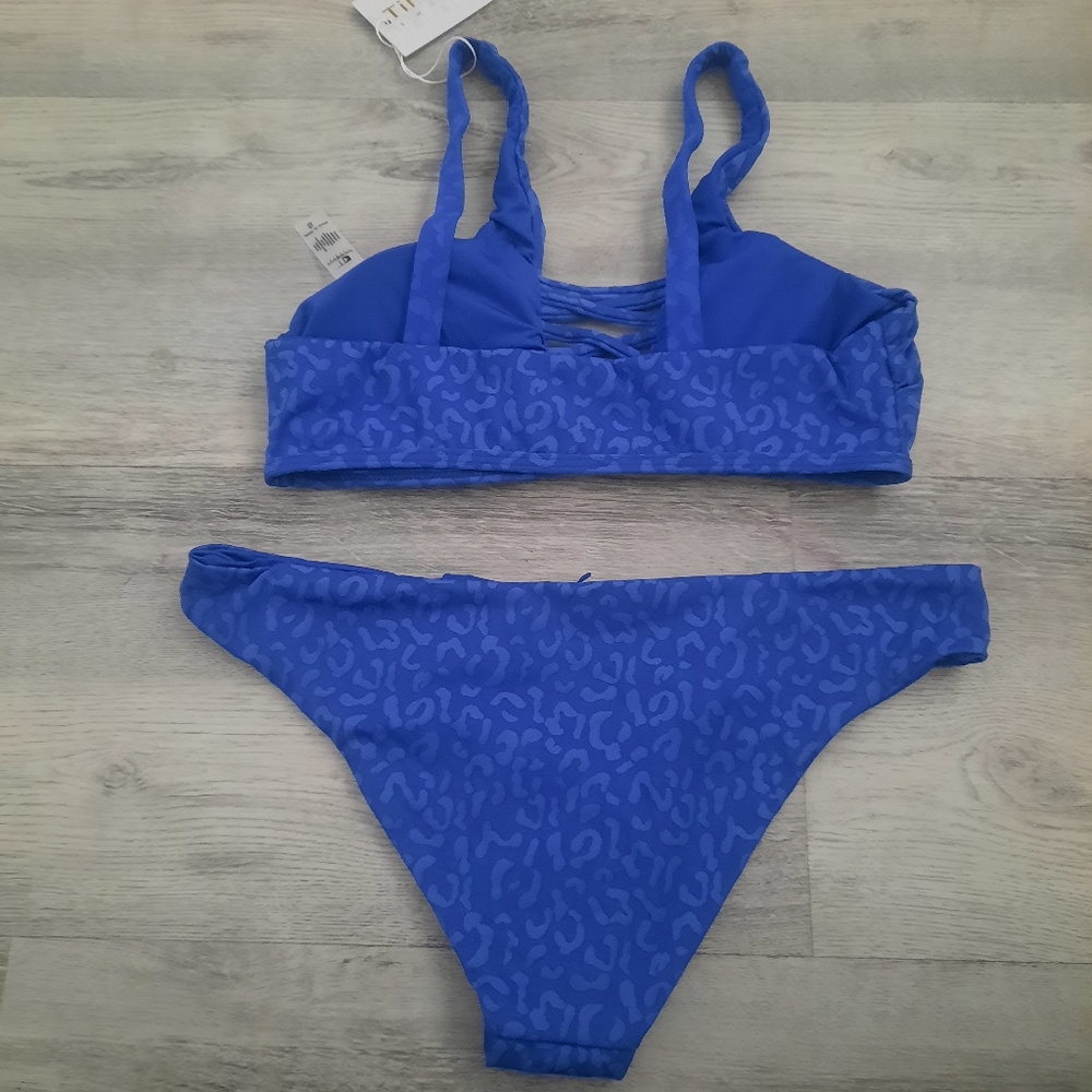 Blue Animal Print Bikini - Picture 3 of 9